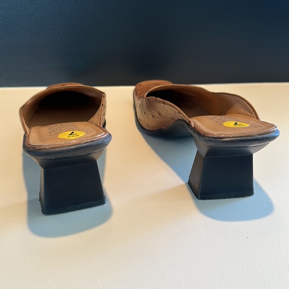 Franco Sarto faux ostrich womens mules slip on shoes size 7 - Picture 3 of 8